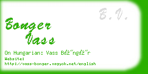 bonger vass business card
